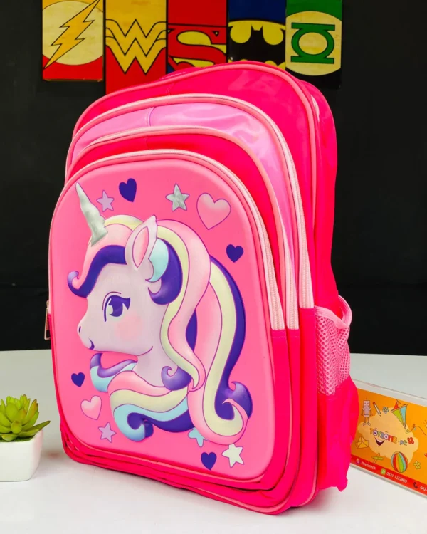 Unicorn Printed Pink School Bag For Kids - Image 2