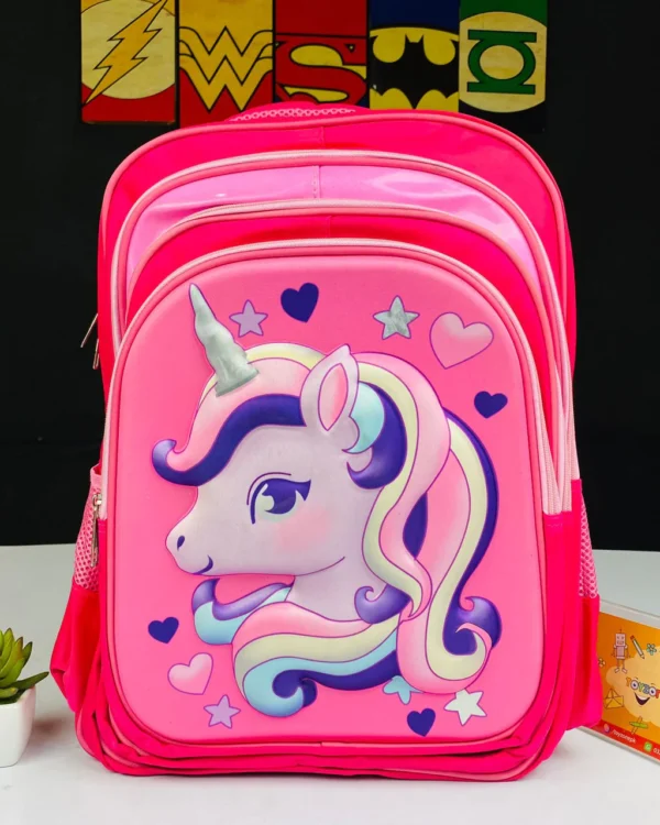 Unicorn Printed Pink School Bag For Kids